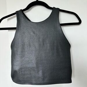 Athleta Conscious Crop Bra Top Size Small in Black Shine